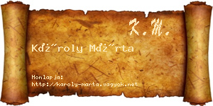 Károly Márta névjegykártya