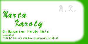 marta karoly business card